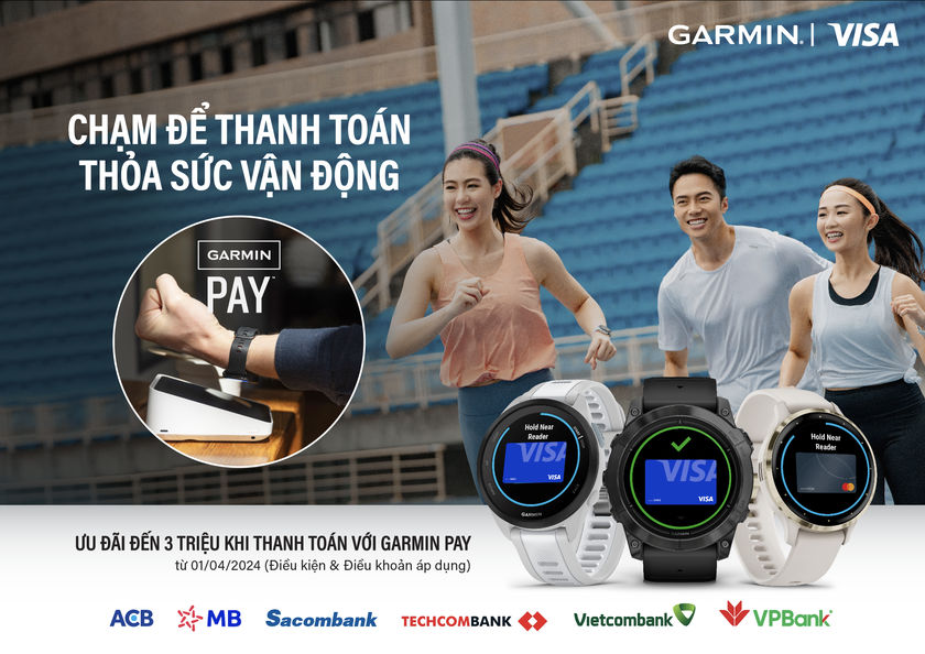 Garmin Pay công bố mở rộng hợp tác với 5 ngân hàng lớn, tối đa hóa trải nghiệm thanh toán một chạm cho người dùng