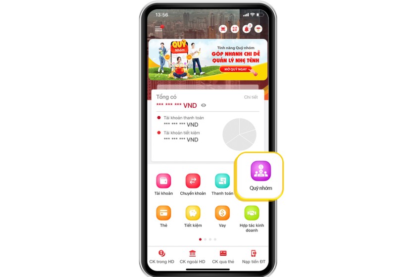 Thu chi minh bạch với tính năng Quỹ nhóm trên App HDBank