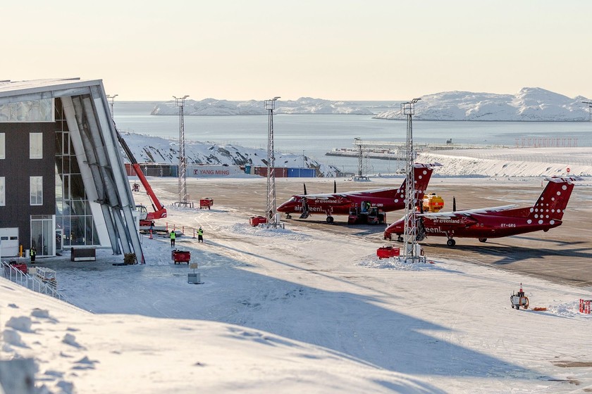 Sân bay quốc tế tại thủ đô Nuuk, Greenland. (Ảnh: CNN)