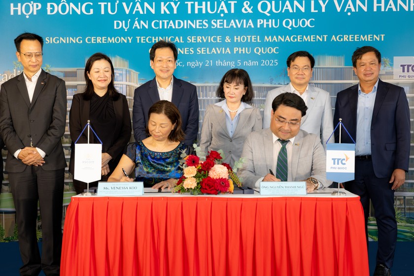 Nghi thức ký kết hợp đồng tư vấn kỹ thuật và quản lý vận hành dự án Citadines Selavia Phu Quoc.