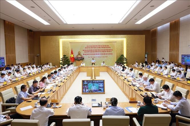 Phiên họp liên BCĐ về xoá nhà tạm và dự án trọng điểm. Ảnh: Dương Giang/TTXVN