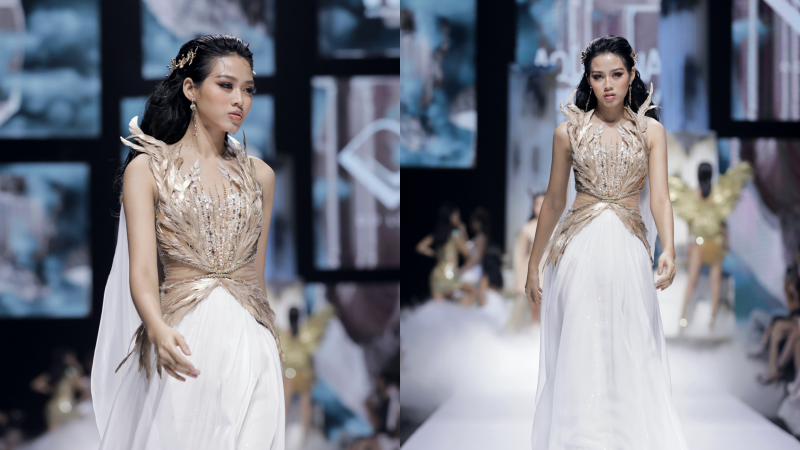 Hoa hậu Đỗ Thị Hà catwalk tự tin sau đăng quang.