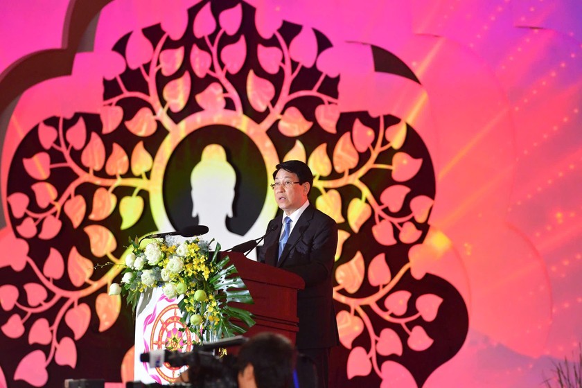 Chủ tịch nước Lương Cường phát biểu tại lễ khai mạc Đại lễ Vesak 2025.