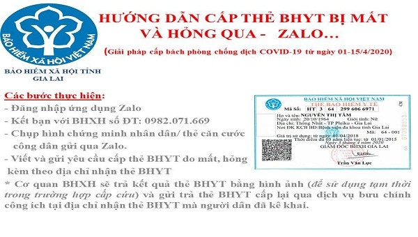 Hướng dẫn cấp thẻ BHYT mất, hỏng qua zalo