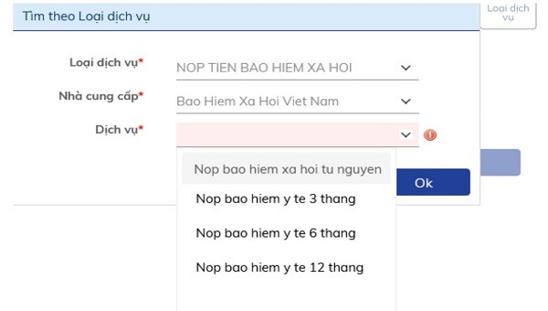 Cá nhân – đơn vị có thể nộp BHXH, BHYT, BHTN qua internet-banking của BIDV