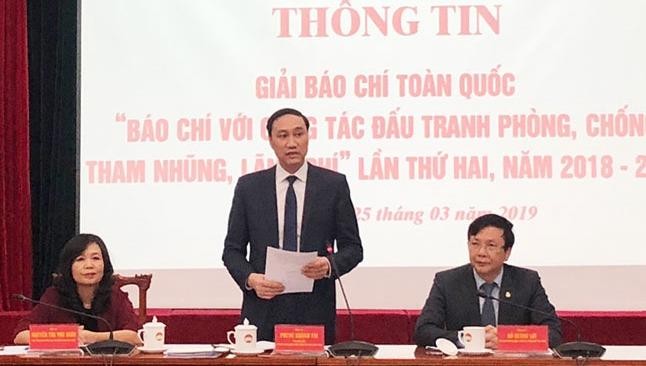 Công bố Giải Báo chí với công tác đấu tranh phòng, chống tham nhũng, lãng phí