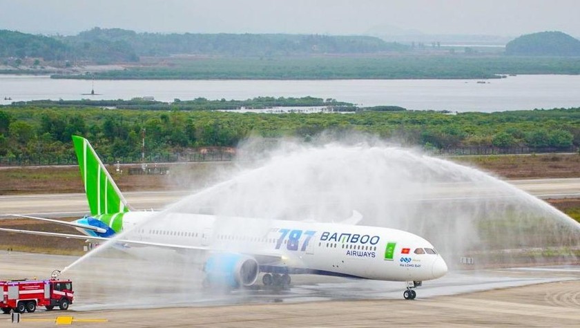 Lễ chào đón máy máy Boeing 787-9 Dreamliner đầu tiên của Bamboo Airways tại Cảng hàng không Vân Đồn - Tỉnh Quảng Ninh