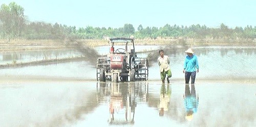 Chiếc máy đào đất, nạo vét mương của anh Phước có hiệu suất làm việc trong 1 giờ  bằng 30 - 40 người lao động.