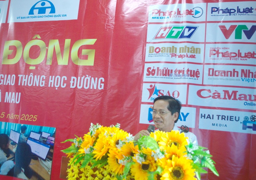 Ông Tạ Thanh Vũ - Phó Giám Sở Giáo dục và Đào tạo tỉnh Cà Mau, phát biểu tại lễ phát động Cuộc thi.
