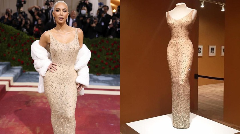 Kim Kardashian trong chiếc váy Marilyn Monroe tại Met Gala 2022