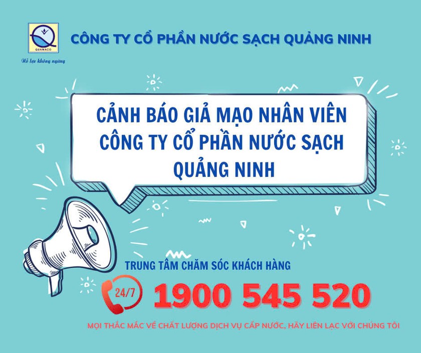 Công ty Cổ phần Nước sạch Quảng Ninh cảnh báo lừa đảo.