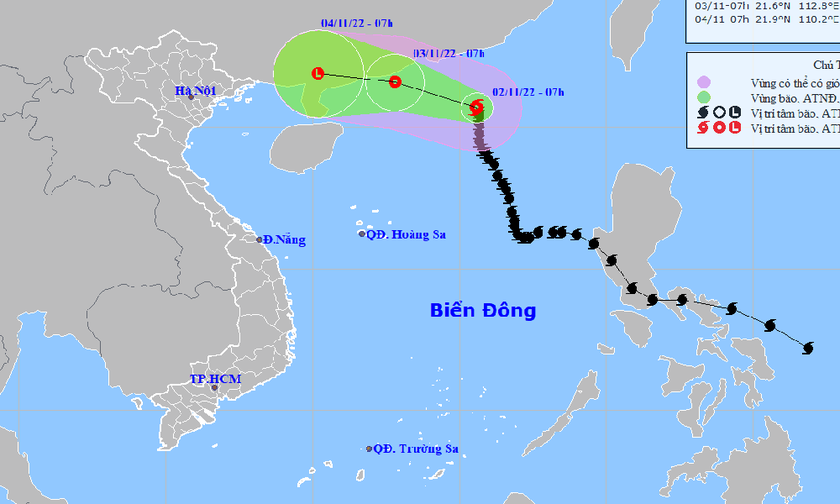 Bão số 7 suy yếu, ít có khả năng ảnh hưởng đến đất liền nước ta.