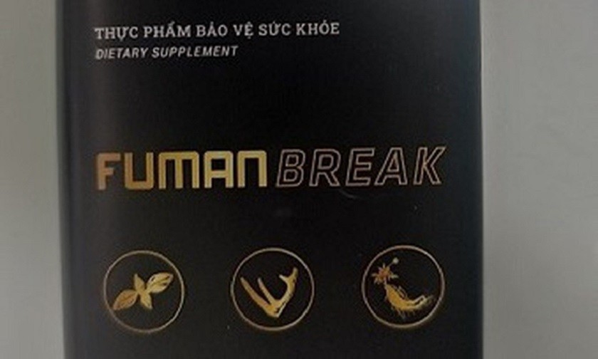 Sản phẩm thực phẩm bảo vệ sức khỏe FUMANBREAK có chứa chất cấm Sildenafil. Ảnh: VFA