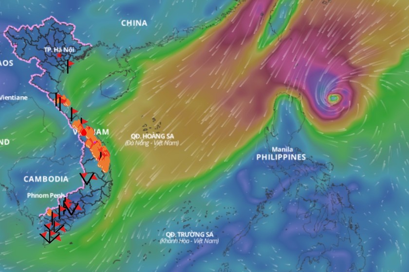 Nhiều khả năng cơn bão Yinxing sẽ trở thành cơn bão số 7 trong năm nay. Ảnh: VNDMS
