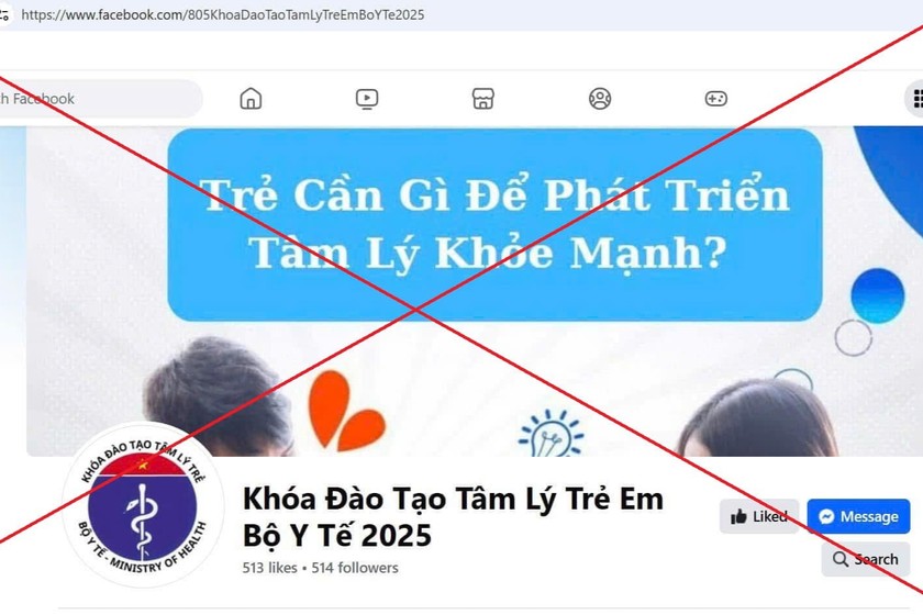 Fanpage sử dụng trái phép logo và các hình ảnh, nội dung nhận diện thương hiệu của Bộ Y tế.