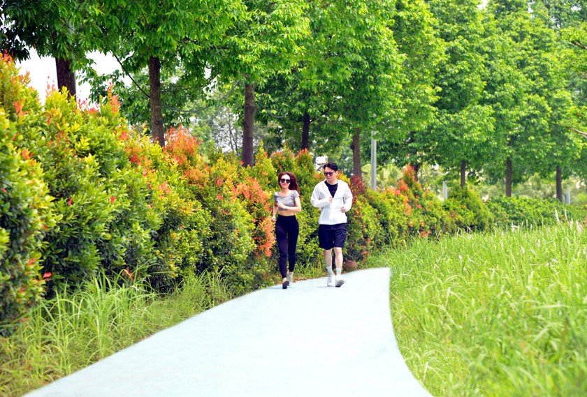 Cư dân khu đô thị hào hứng với đường chạy Ecopath.