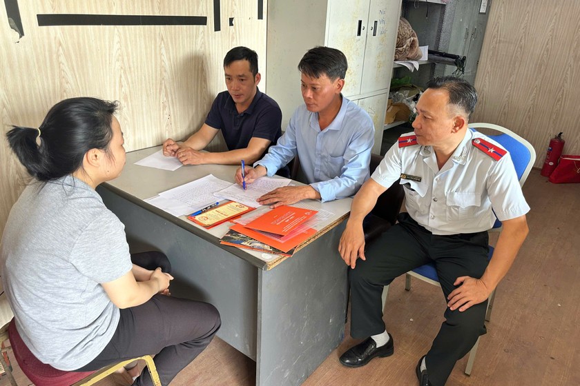 Chị N.T.H.P đang làm việc với Phòng An chính trị nội bộ và Thanh tra Sở VHTT & DL Hải Phòng
