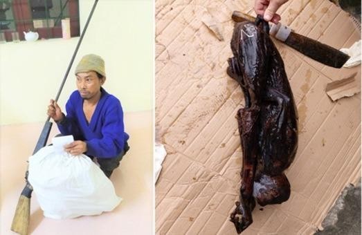  Ông Việt và tang vật vi phạm tại cơ quan chức năng. Ảnh: PN-KB.