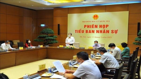 Ông Trần Thanh Mẫn, Ủy viên Bộ Chính trị, Phó Chủ tịch Thường trực Quốc hội, Phó Chủ tịch Thường trực Hội đồng Bầu cử quốc gia, Trưởng Tiểu ban Nhân sự phát biểu khai mạc phiên họp.