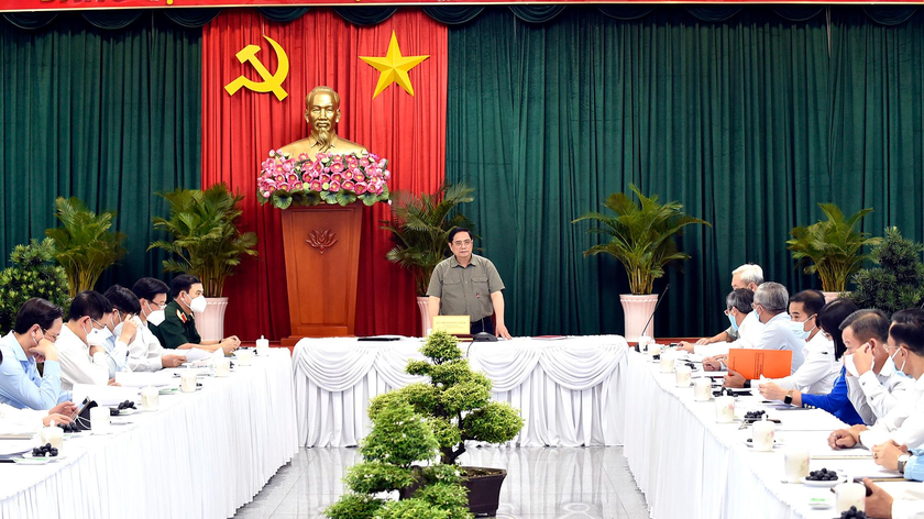 Thủ tướng Phạm Minh Chính làm việc với tỉnh Đồng Nai chiều 27/6/2021. Ảnh: Nhật Bắc/VGP
