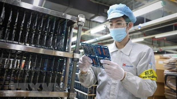 Hoạt động sản xuất tại Bắc Giang đã được khôi phục. Ảnh: Danh Lam/TTXVN