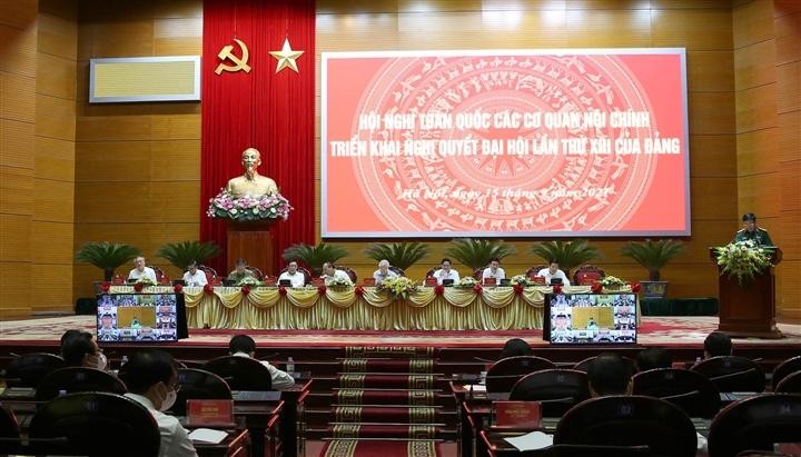 Hội nghị toàn quốc các cơ quan nội chính triển khai Nghị quyết Đại hội lần thứ XIII của Đảng sáng 15/9. 