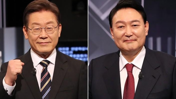 Ông Lee Jae-myung và ông Yoon Suk-yeol, hai ứng cử viên đang chạy đua vào chiếc ghế Tổng thống Hàn Quốc nhiệm kỳ mới. Ảnh: Yonhap