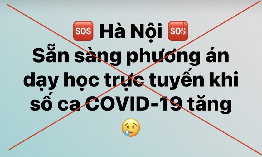 Thông tin lan truyền trên mạng xã hội là không đúng (Ảnh chụp màn hình).