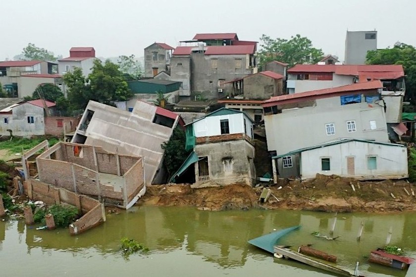 Hiện trường vụ sạt lở. (Ảnh: Bùi Thanh)