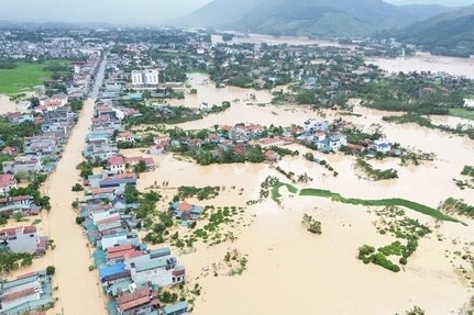 Tình trạng ngập sâu tại Bắc Giang.