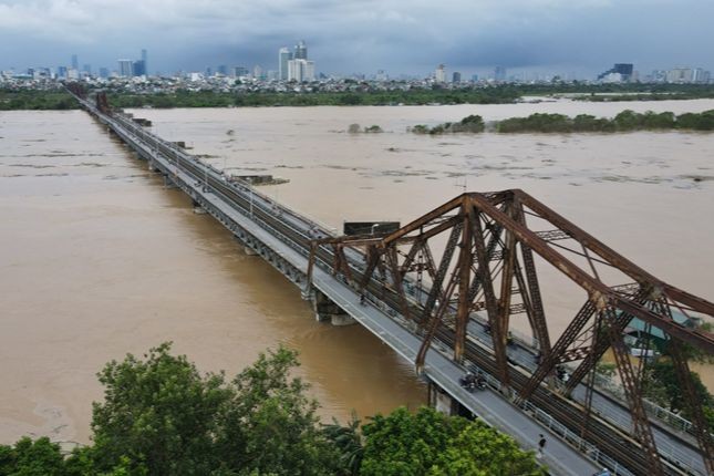 Ghi nhận mực nước tại Cầu Long Biên ngày 10/9