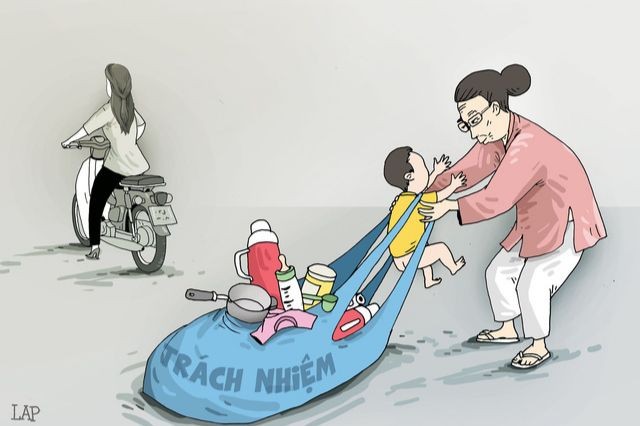 Không nên để việc trông cháu thành gánh nặng cho người cao tuổi. (Nguồn: LAP) 