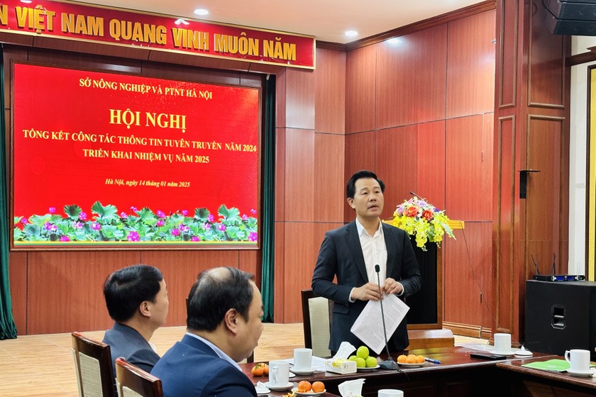 Giám đốc Sở Nông nghiệp và Phát triển nông thôn Hà Nội Nguyễn Xuân Đại thông tin tại Hội nghị.