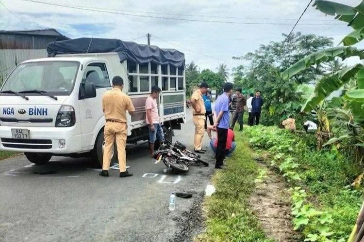Hiện trường vụ tai nạn giao thông khiến nữ sinh 14 tuổi tử vong, ngày 4/9/2024. Ảnh: Người dân cung cấp