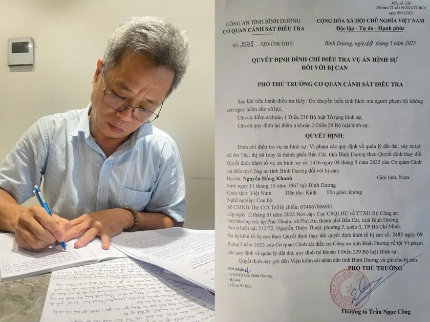 Ông Nguyễn Hồng Khanh và quyết định của CQĐT Công an Bình Dương.