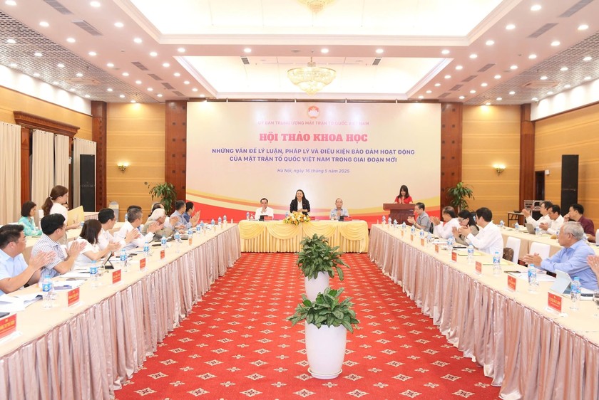 Các đại biểu tham dự Hội thảo Những vấn đề về lý luận, pháp lý và bảo đảm điều kiện hoạt động của MTTQ Việt Nam trong giai đoạn mới. Ảnh: Tiến Đạt