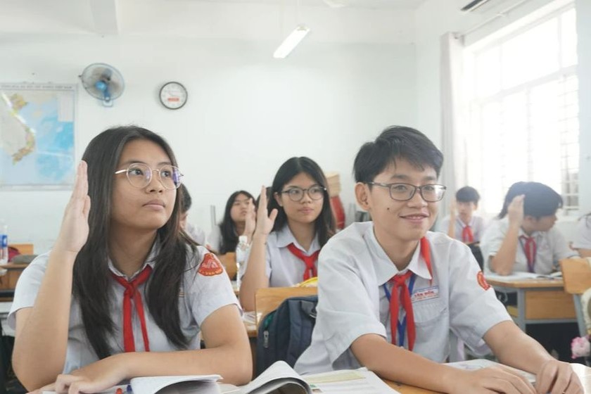 Học sinh lớp 9 của 1 trường ở quận 4, TP HCM. (Ảnh minh họa: N.Q)