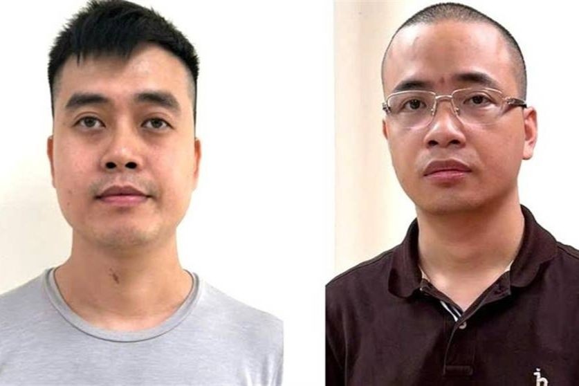 Các đối tượng: Hoàng Quang Thịnh (bên trái) và La Khắc Minh. (Ảnh: BCA)