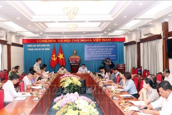 Quang cảnh buổi khảo sát. (Ảnh: TTXVN)