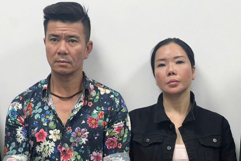 2 Đối tượng Lê Văn Đông và Nguyễn Thị Mai Anh (Ảnh: CAHN)