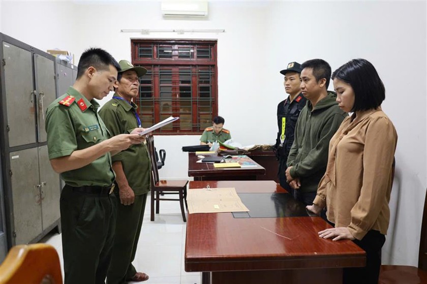 Cơ quan An ninh điều tra Công an tỉnh Lạng Sơn đã ra quyết định khởi tố, bắt tạm giam đối tượng Phạm Tuấn Phong và Đồng Thị Minh Thắng. (Ảnh: Bộ Công an)