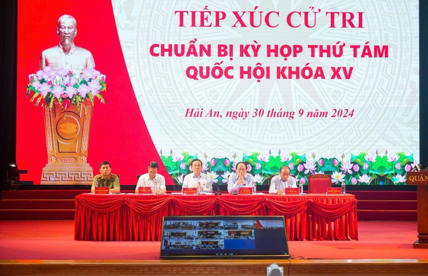 Trưởng ban Kinh tế Trung ương Trần Lưu Quang cùng Đoàn ĐBQH TP Hải Phòng đã có buổi tiếp xúc với cử tri quận Hải An.