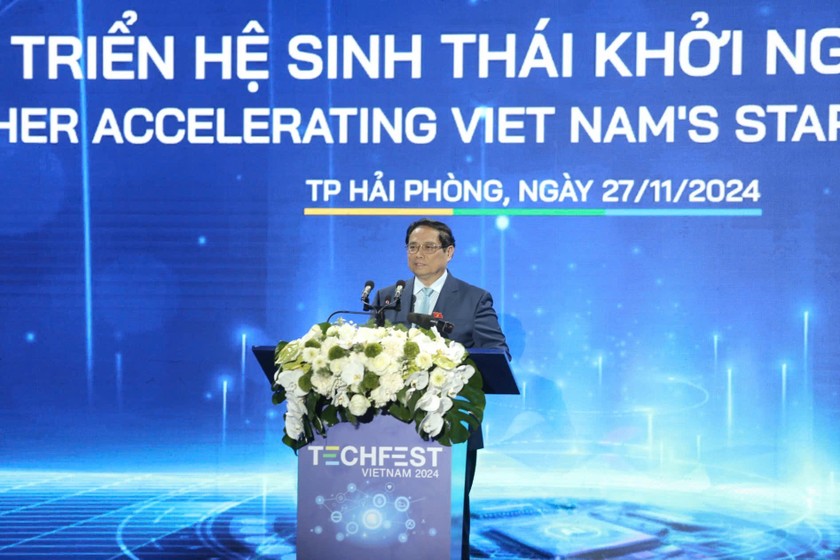 Thủ tướng Chính phủ Phạm Minh Chính phát biểu tại Techfest 2024.