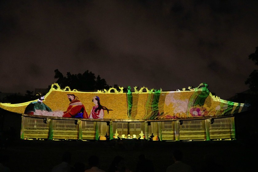 Trình diễn 3D Mapping với chủ đề “Sóng Bạch Đằng - Hào khí Ngô Quyền”.