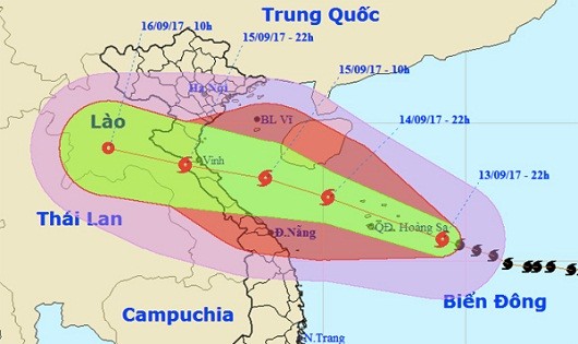 Bão số 10 có thể giật cấp 16, sóng tâm cao 10m