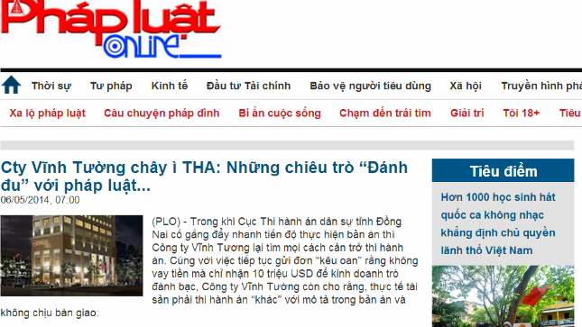 Lãnh đạo Đồng Nai "lợi dụng" tình hình biển Đông để can thiệp việc cưỡng chế THA tại công ty Vĩnh Tường