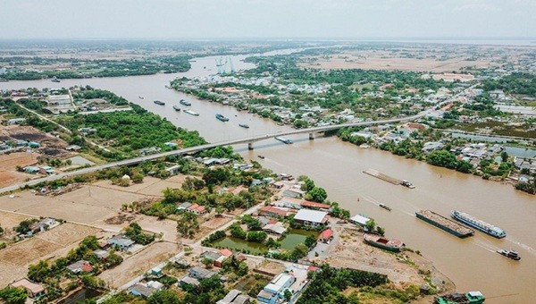 Hình ảnh Long An chụp từ trên cao. 