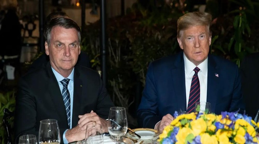 Tổng thống Brazil Jair Bolsonaro và người đồng cấp Mỹ Donald Trump.