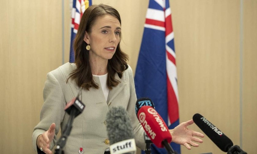 Thủ tướng New Zealand Jacinda Ardern trả lời truyền thông ngày 14/3 ở Auckland. Ảnh: The Guardian.