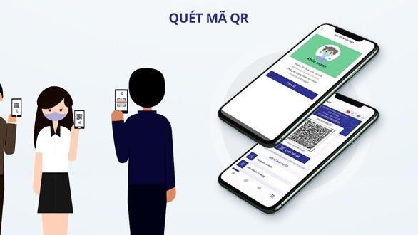 Cài đặt ứng dụng, khai báo y tế tự nguyện, người dân được cấp một mã QR xác nhận tình trạng sức khỏe.